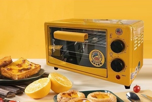 Horno Eléctrico Multifuncional Pequeño de 12L, Color Amarillo, con Temporizador, para Hornear en Casa, Ideal para Regalo, Uso Doméstico - Product Image 6