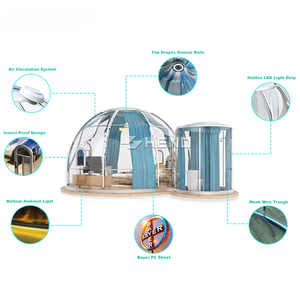 Dôme <span class=keywords><strong>de</strong></span> <span class=keywords><strong>piscine</strong></span> préfabriqué en <span class=keywords><strong>verre</strong></span> rétractable pour hôtel moderne, abri solaire, tente bulle, maison bulle, économie d'énergie - Product Image 6