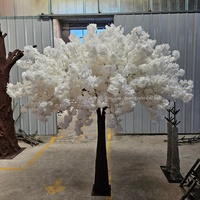 Grand arbre artificiel de cerisier en fleurs pour décoration intérieure de mariages et centres commerciaux, arbre paysager personnalisé avec tronc en fibre de verre