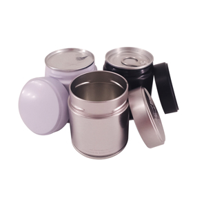 맞춤형 빈 원형 소 허브 주석 캐니스터 커피 금속 상자 차 깡통 차 보관/포장 밀폐 금속 주석 용기/상자 - Product Image 2