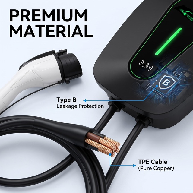 AC Wall Mounted New Energy Vehicle Charging Station, Single-phase Electric Charging, with Voltage of 32A/40A/48A Ev Chargers