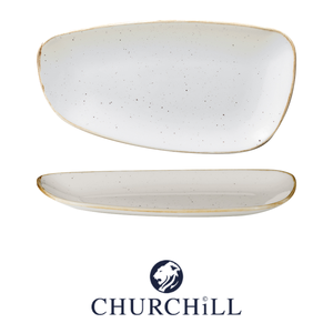 Plateau Stonecast Speckled Geo 30 × 15,5 cm Blanc Décoré à la Main Churchill - Product Image 4