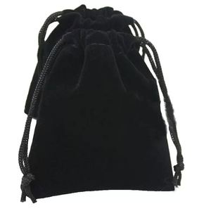 Bolsa de Terciopelo Negra Personalizada al por Mayor con Cordón y Logotipo Impreso, 7x9cm, Contenedor Portátil para Joyas - Product Image 5