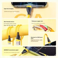 Kabel Data Tipe-C Pengisian Daya Super Cepat 120W dengan Transfer Data untuk Ponsel Edisi Hornet Pengisian Cepat 6A