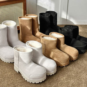 Botas de Nieve de Mujer de Diseño Casual para Invierno, Cálidas, de Felpa Artificial, con Plataforma para Aumentar la Altura, Suela Gruesa e Impermeables, al por Mayor - Product Image 1