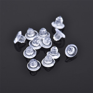 <b>Earring</b> <b>Backs</b> Transparent <b>Plastic</b> Round Stud <b>Earring</b> Accessories For <b>Earring</b> Making - Product Image 1
