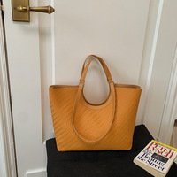 Sac fourre-tout tissé pour femme, grande capacité, en cuir PU, sac à bandoulière avec fermeture magnétique, élégant pour le travail et les trajets quotidiens