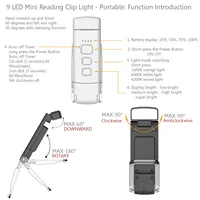 Lampe de lecture LED mini pliable rechargeable USB, portable à clipser, lampe de chevet flexible pour lit, corps blanc, pour enfants et salon