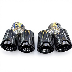 Tubos de Escape Cuádruples de Acero Inoxidable para <span class=keywords><strong>BMW</strong></span> M Style G2X M340 <span class=keywords><strong>M440</strong></span> G4X M240, Puntas de Escape y Silenciador, Aspecto de Fibra de Carbono - Product Image 1