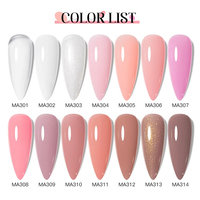 Kit de vernis gel rose nude naturel pour ongles, 12 couleurs, 2-en-1, base en caoutchouc, ensemble de vernis gel rose clair