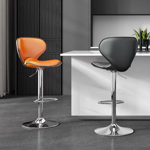 Chaise de bar haut de gamme de luxe en cuir, tabouret de bar pour comptoir, best-seller - Product Image 2