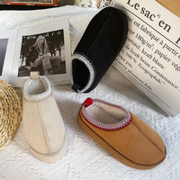 Nouvelles bottes d'hiver pour femmes, style ethnique, tissées, en cuir véritable, doublure en fourrure douce et chaude, confortables, imperméables, à la cheville