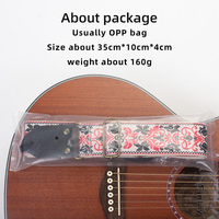Sangle de guitare Longteam style broderie avec extrémités en cuir Crazy Horse pour guitares électriques et acoustiques