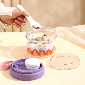 Gobelets à yaourt parfait pour le petit-déjeuner, la bouillie d'avoine ou les fruits, récipient à collation, <span class=keywords><strong>bol</strong></span> et cuillère pour boîte à lunch, portable et réutilisable - Product Image 3