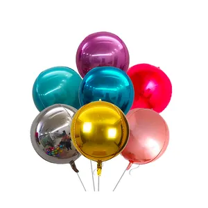 22 Inch 4D Round Aluminum Mirror Metallic Balloons Birthday Party Wedding Helium Balloons 4D Foil Balloons