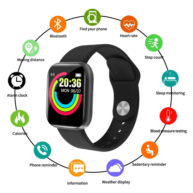 Y68 D20 Low Price Original Sports Smart Watches Touch Screen Reloj Montres Intelligentes Smartwatch for Men Accessories Hombre