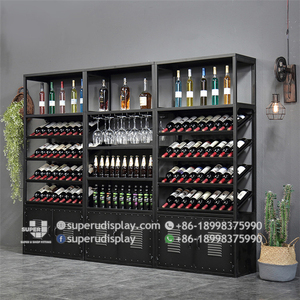 <span class=keywords><strong>Top</strong></span> di Vendita di Legno Del Vino del Metallo Display Rack Scaffalature All'ingrosso di Fascia Alta di Stoccaggio Shopfitting Apparecchio Per Liquore Negozio di Vendita Al Dettaglio - Product Image 6