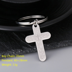 Llaveros Religiosos <span class=keywords><strong>de</strong></span> Metal con Cruz <span class=keywords><strong>de</strong></span> Zirconia y Acero Inoxidable al por Mayor, con Dijes <span class=keywords><strong>de</strong></span> Cruz y Medalla <span class=keywords><strong>de</strong></span> San Benito - Product Image 4