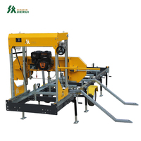 Scierie à ruban horizontale manuelle portable à prix d'usine avec remorque mobile, machine de découpe de bois, scierie à ruban avec chargement de grumes