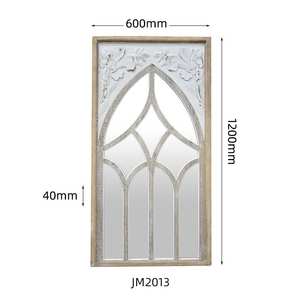 Espejo de Pared Rectangular de Madera con Tallado Floral, Estilo Rústico Vintage para Decoración del Hogar, Venta al Por Mayor - Product Image 6