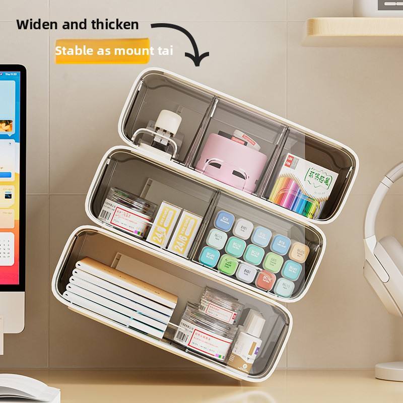 Simple Plastic Desktop Storage Box Multi-functional Multi-tiered Drawer ...