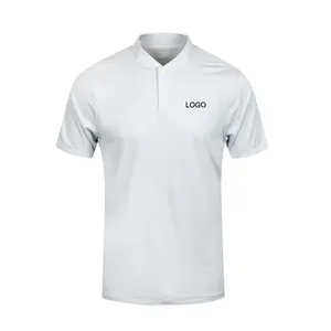 OEM ODM пользовательский бренд быстросохнущие полиэстер спандекс спортивные поло однотонные мужские рубашки поло с коротким рукавом