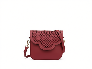 Borsa a Tracolla da Donna con Motivo a Reticolo, Media, in Vera Pelle, per Uso Quotidiano in Tutte le Stagioni - Product Image 1