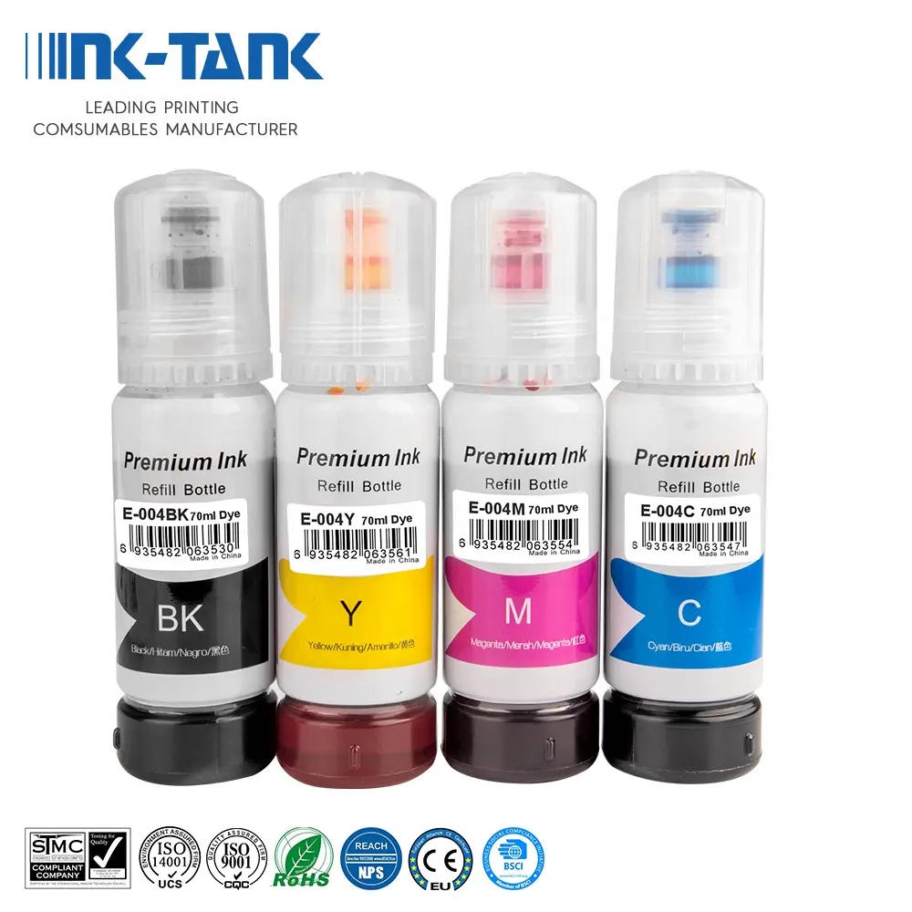 INK-TANK 004 Премиум Универсальный цветный оптом водная бутылка пополнения DGT <span class=keywords><strong>чернил</strong></span>а для Epson L3109 L3116 L3117 L3118 принтер
