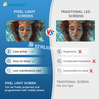 Écran LED flexible en maille P50 pour extérieur, IP68 étanche, transparent, façade média de bâtiment, affichage en grille de pixels