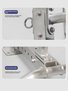 Barra de dominadas de acero inoxidable 304 para pared, con orificios de montaje, altura ajustable (38-80 cm), para fitness en casa - Product Image 5
