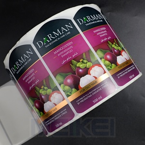 Vinyl không thấm nước dầu gội nhãn Sticker Matte trong suốt lá vàng Logo letterpress in ấn nhãn cuộn cho dầu gội đầu - Product Image 5