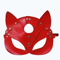 Masque érotique sexy pour femme, demi-visage, en cuir, motif renard, pour cosplay, fête d'Halloween, bal masqué, masques fantaisie, masque de renard punk avec collier