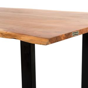 Mesa de Comedor de Madera de Acacia con Borde Natural y Patas de Metal, Diseño Moderno de Estilo Rústico, Muebles para el Hogar, Juego de Comedor - Product Image 3