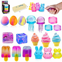 Nee Do TPR Nice Squishy Popsicle Butter Cube Fidget Toy Ice Cream Squeeze Stress Ball for Kids Adults Anxiety Relief Sensory Toy