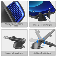 Support de téléphone pour voiture avec bras rétractable, rotation à 360 degrés, fixation par ventouse pour téléphones de 4 à 7 pouces sur tableau de bord et pare-brise