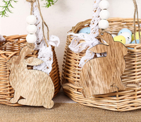 Décoration suspendue de lapin en bois pour Pâques