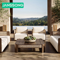 Ensemble de canapés d'extérieur modernes en forme de L, mobilier de jardin en aluminium, ensemble de loisirs de luxe pour villa, ensemble de mobilier d'extérieur pour hôtel