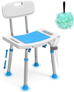 Ajustable en altura y 360 grados ° Taburete Giratorio para Bañera Especialmente Diseñado para Personas Mayores. El marco es pequeño (en azul) - Product Image 3