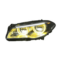Feux avant bicolores SJC pour BMW Série 5 F10 F18 520i 525i 2011-2017, style yeux d'ange LED jaune et blanc