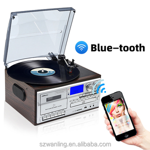 MDF Wooden Record Player Modern Gramophone Phonograph <strong>Cassette</strong> CD/BT DAB FM Turntable Record Player All in One Functions - Product Image 2