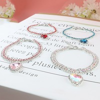 Vente en gros de collier de luxe pour animaux de compagnie collier pendentif Thanksgiving Love à trois rangées de diamants du fabricant bijoux personnalisés pour chiens chats