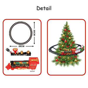 Cây Giáng Sinh Pin Hoạt Động Đường Sắt Đồ Chơi <span class=keywords><strong>Train</strong></span> <span class=keywords><strong>Set</strong></span> Điện Trên Theo Dõi Khe Cắm Đồ Chơi Với Âm Nhạc Âm Thanh Ánh Sáng - Product Image 4