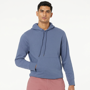 Sweat à capuche en polaire pour homme de haute qualité 2025, coupe décontractée, épaules tombantes, couleur unie, polyester/coton, automne-hiver - Product Image 1