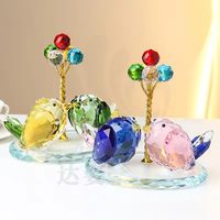 Produit phare : Artisanat en cristal de haute qualité, écologique, en forme de double oiseau, transparent et brillant, pour décoration intérieure moderne et souvenir