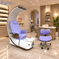 Fauteuil de pédicure ergonomique moderne en cuir résistant à l'acétone, avec fonctions complètes, massage tactile humain, spa pour les pieds et plateaux de manucure