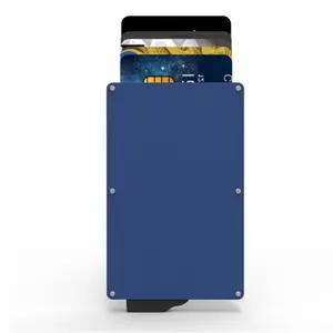 2022 Rfid 지갑 팝업 알루미늄 카드 홀더 Rfid 차단 슬림 자동 신용 카드 지갑
