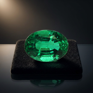 Émeraude naturelle et synthétique, taille ovale, pierre verte en vrac, tailles personnalisées pour la fabrication de bijoux - Product Image 1