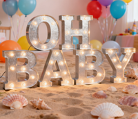 Letras Luminosas Personalizadas con el Color RGB 'OH BABY' para Decoración de Bodas y Eventos
