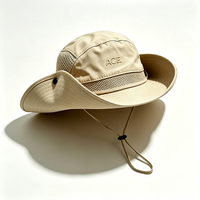 Chapeau de pêcheur pour homme à large bord, en toile respirante avec protection UV, sangle de menton réglable, idéal pour la pêche et la randonnée en été