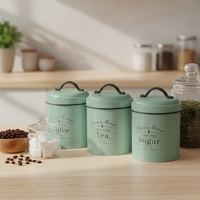 Boîte à Aliments Multifonctionnelle Écologique en Fer, Design Classique, pour Pâtes, Sucre, Café, Thé, 1-2L, avec Couvercle Métallique
